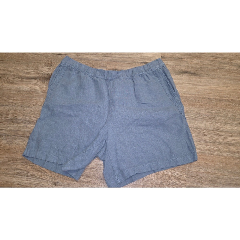EUC Pure Jill size L Dyed 100% Linen Pull On Shorts w/Pockets